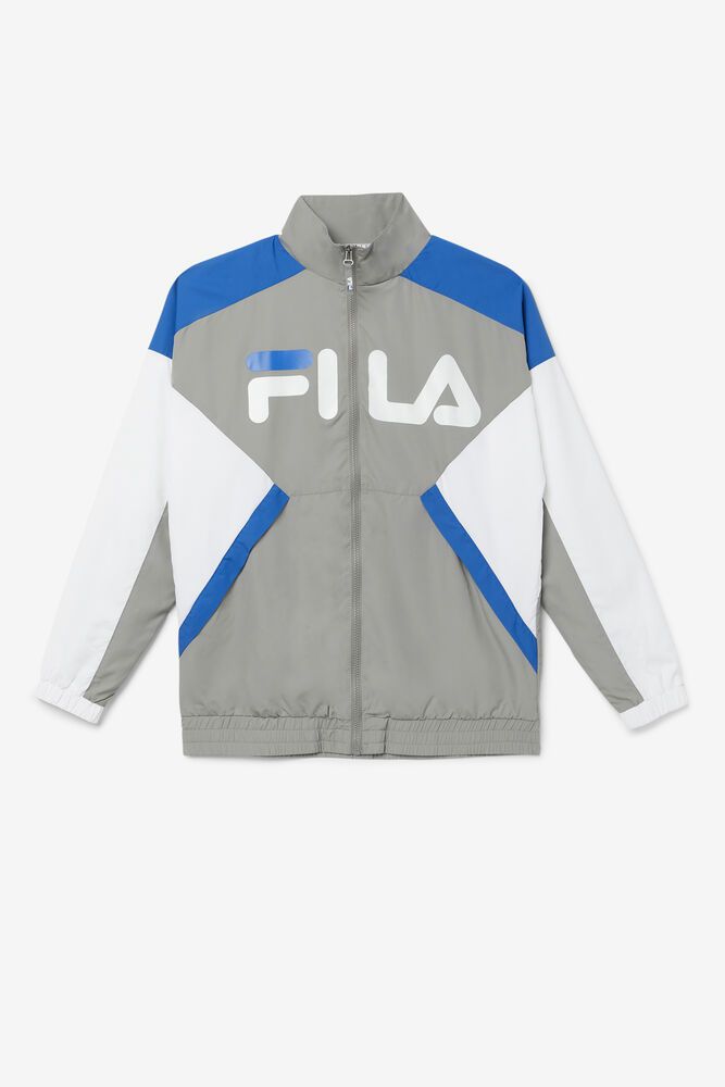 Fila Miesten Takki Oliviero Wind Harmaat/Valkoinen/Sininen - QELU-36978